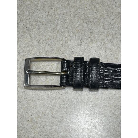 Martin Dingman Imported Lizard Grain Calf Leather Handmade In USA 34” Black Belt - Picture 2 of 12